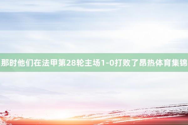 那时他们在法甲第28轮主场1-0打败了昂热体育集锦