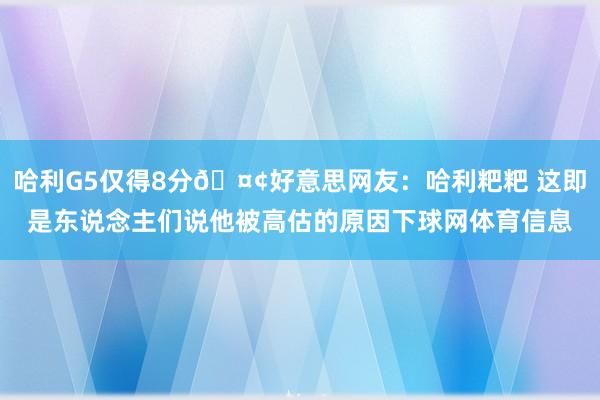哈利G5仅得8分🤢好意思网友：哈利粑粑 这即是东说念主们说他被高估的原因下球网体育信息