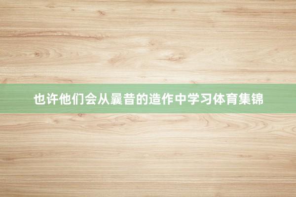 也许他们会从曩昔的造作中学习体育集锦