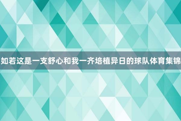 如若这是一支舒心和我一齐培植异日的球队体育集锦