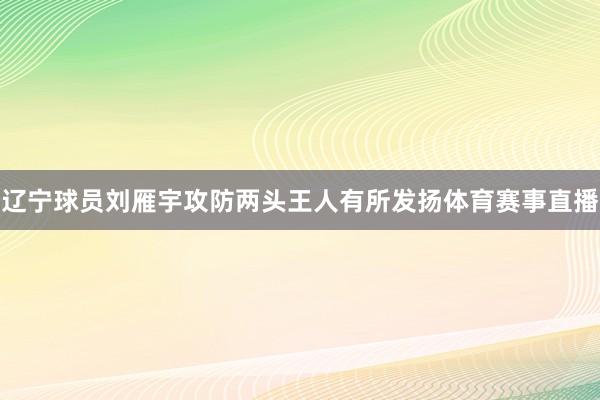 辽宁球员刘雁宇攻防两头王人有所发扬体育赛事直播